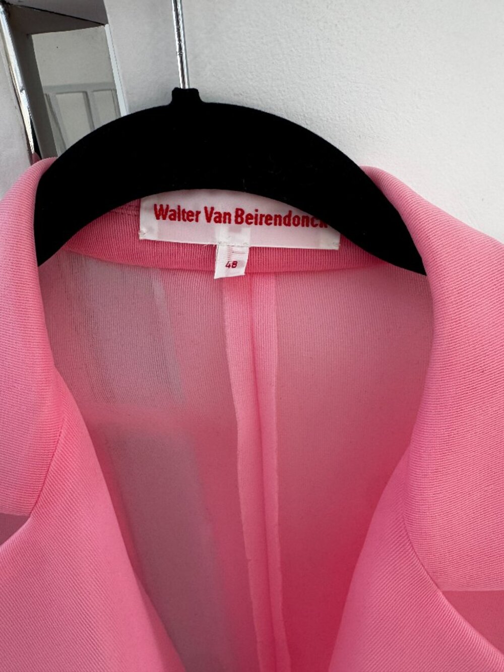 SS25 WALTER VAN BEIRENDONCK Pink Organza Blazer - Picture 3 of 7